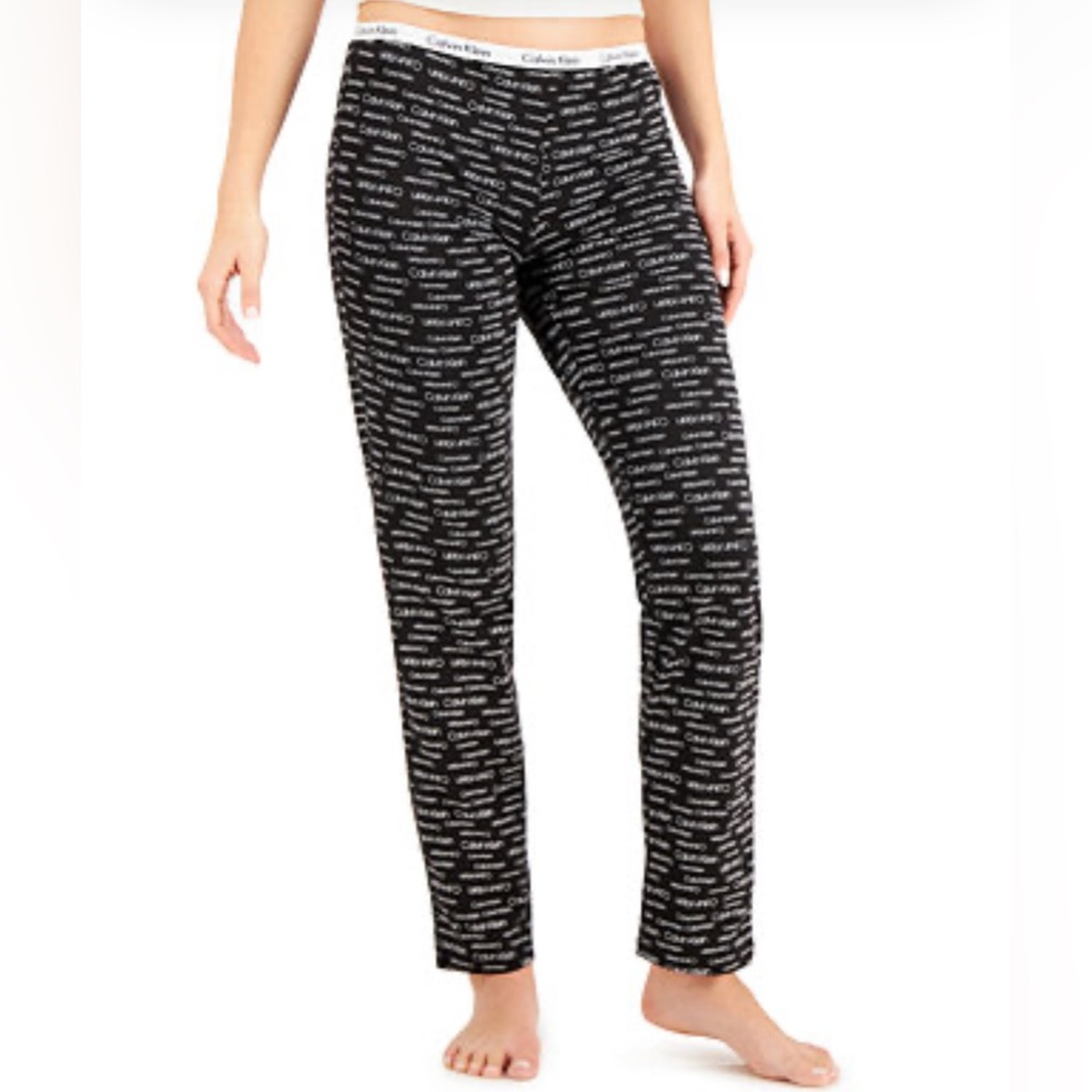 Calvin Klein Women's Black Logo Pajama Pants
